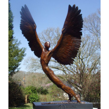 Kunst liefert Wohnkultur Metall Handwerk Bronze geflügelten Engel Statue